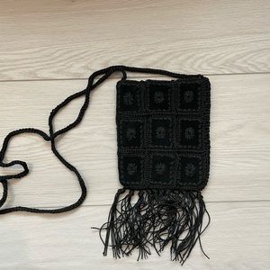 Black Crochet Mini Bag
